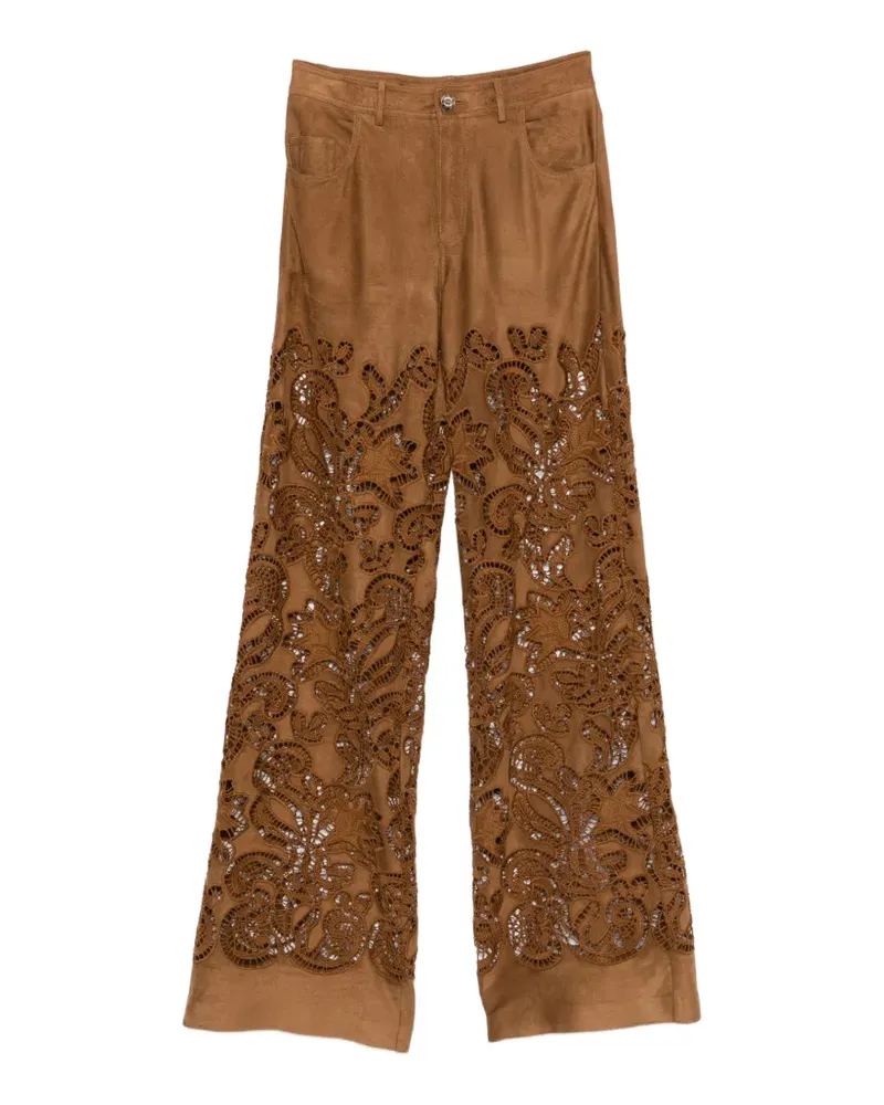 Ermanno Scervino buttoned trousers - Braun Braun