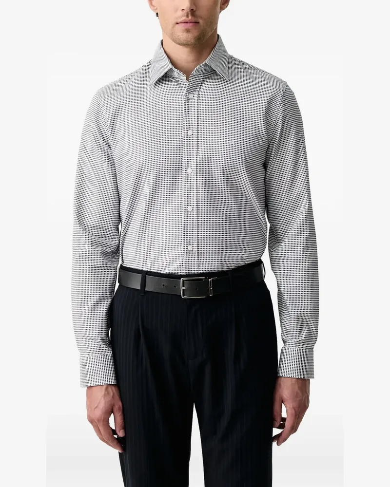 Michael Kors slim-fit stretch cotton Dobby shirt - Weiß Weiß
