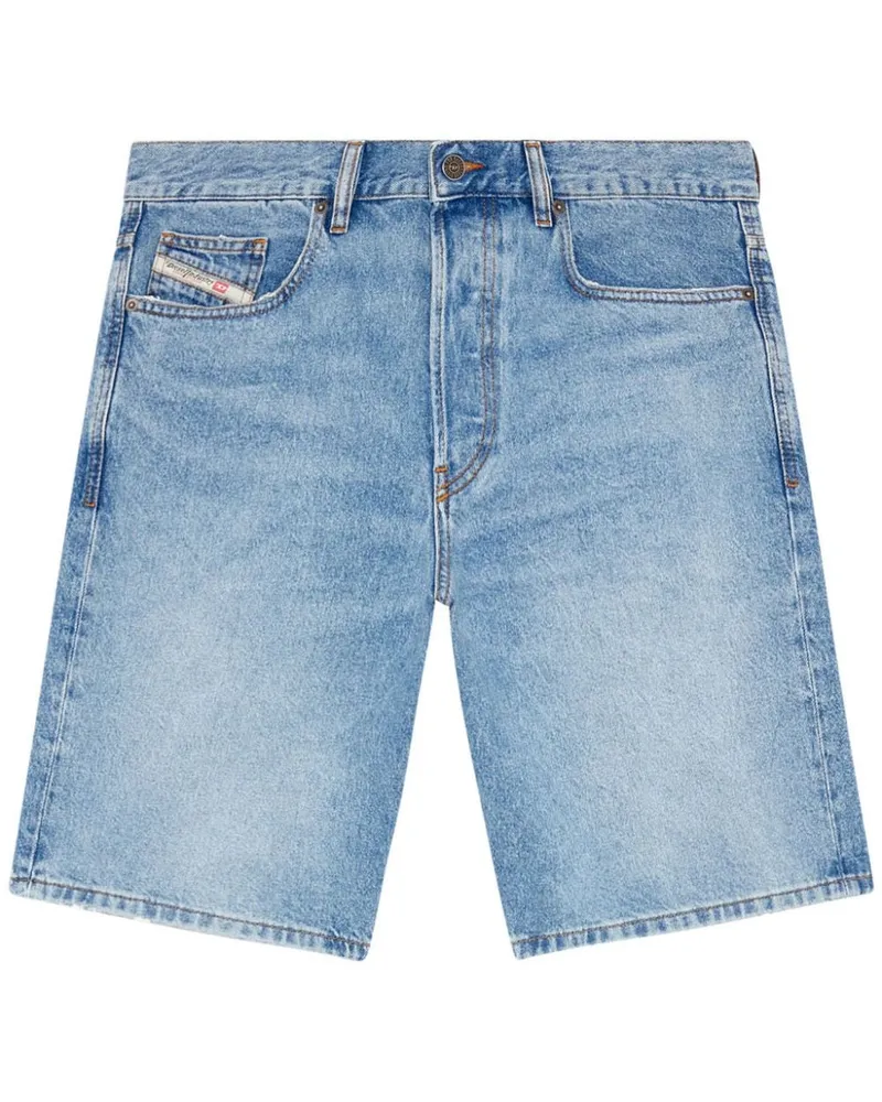 Diesel Gerade Jeans-Shorts mit Logo-Patch - Blau Blau