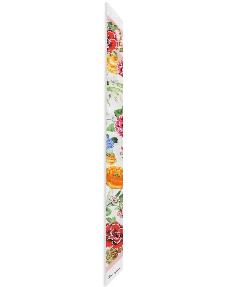 Dolce & Gabbana Stirnband mit Blumen-Print - Weiß Weiß