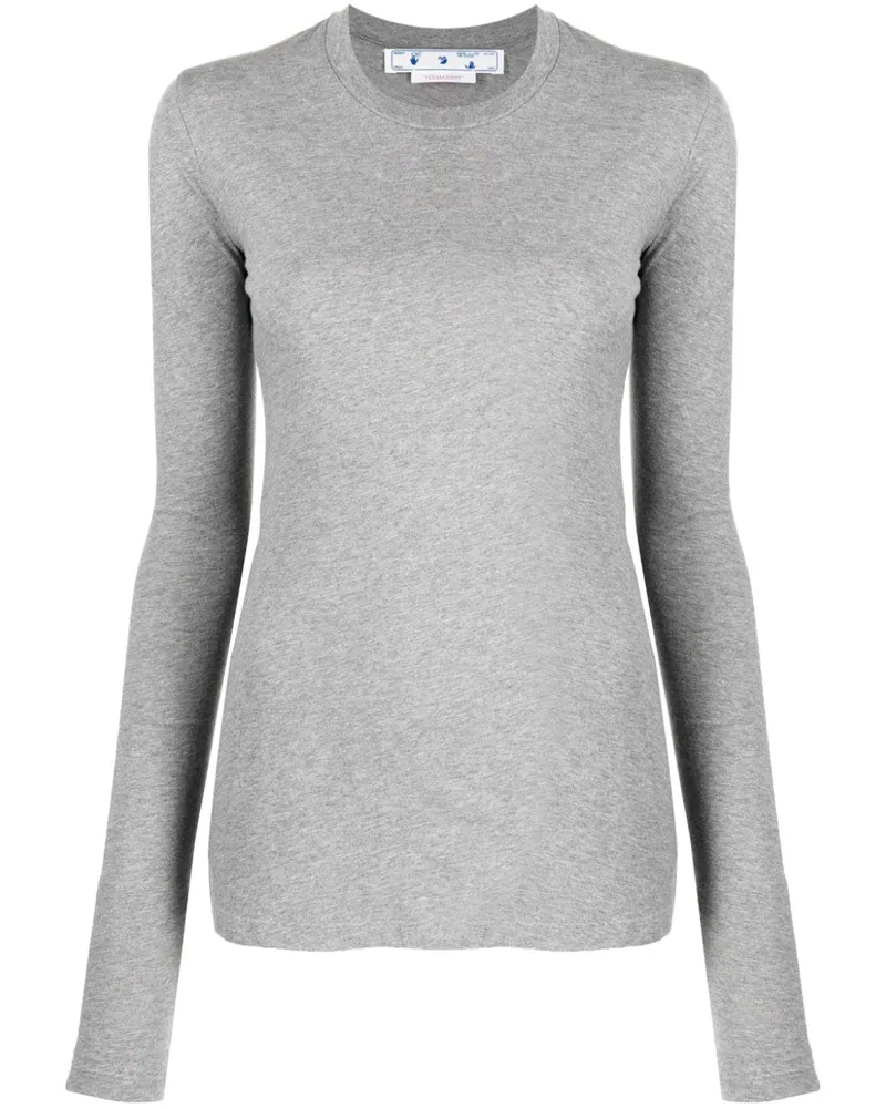 OFF-WHITE Langarmshirt mit Diag-Print - Grau Grau