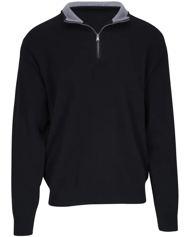 Peter Millar Pullover mit Kontrastkragen - Schwarz Schwarz