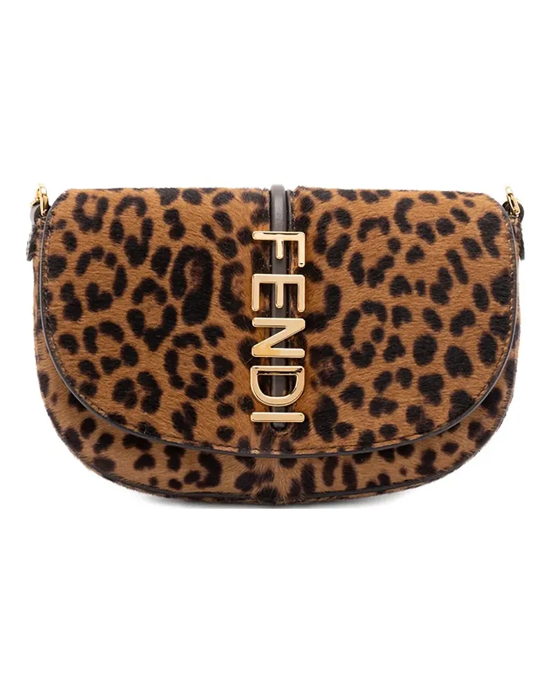 Fendi leopard chain tote bag - Braun Braun