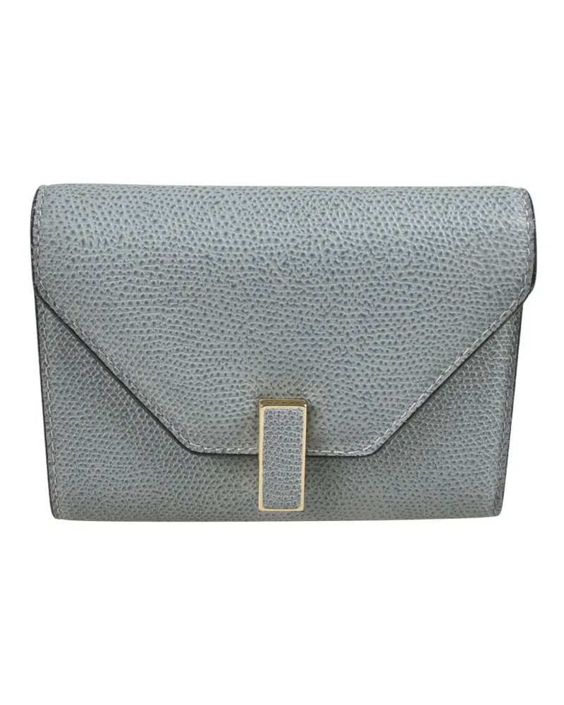 Valextra Iside Portemonnaie mit Metallic-Schild - Blau Blau