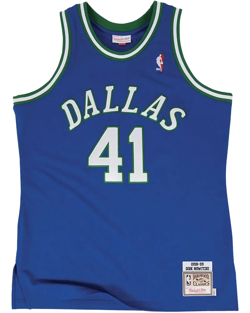 Mitchell & Ness NBA Authentic "Dallas Mavericks 98 Dirk Nowitzki" Trikot - Blau Blau