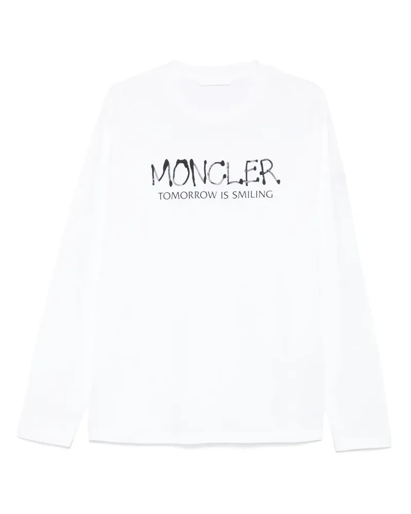 Moncler Langarmshirt mit Graffiti-Logo - Weiß Weiß