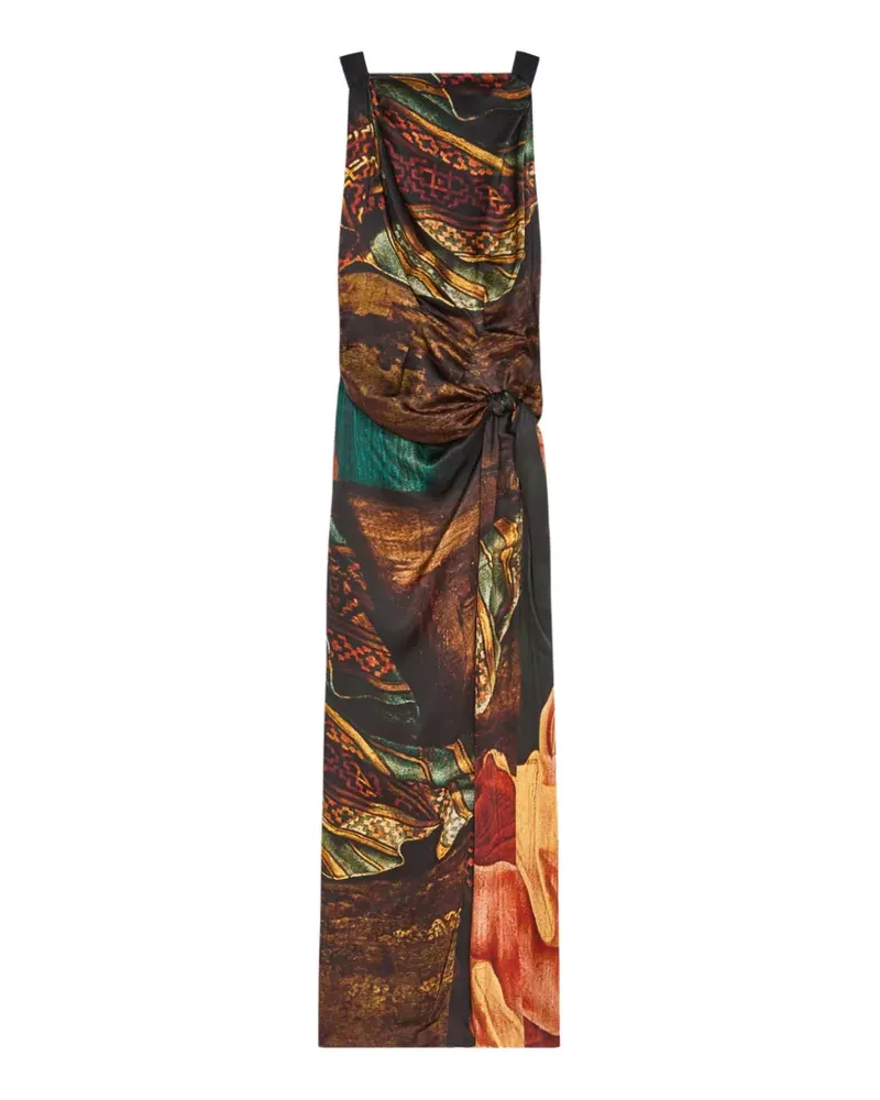 Dries van Noten Drapiertes Satinkleid - Braun Braun