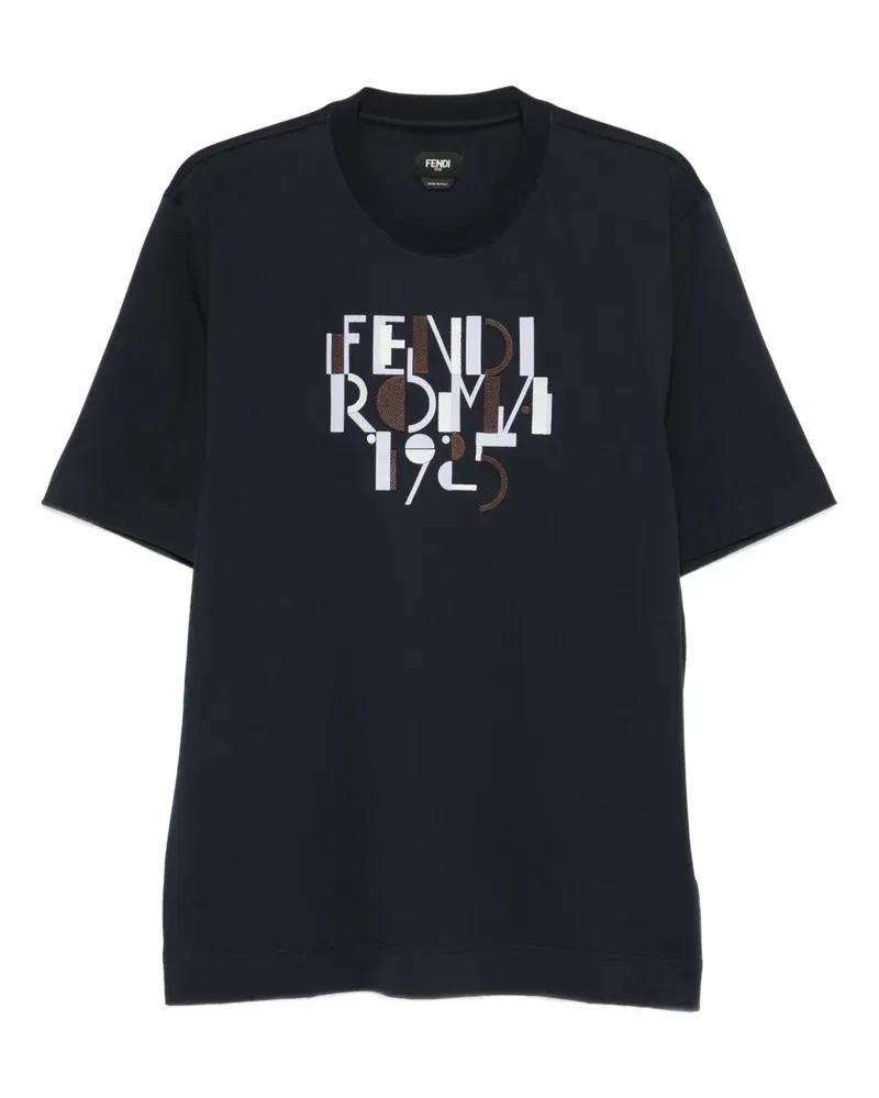Fendi T-Shirt mit grafischem Print - Blau Blau