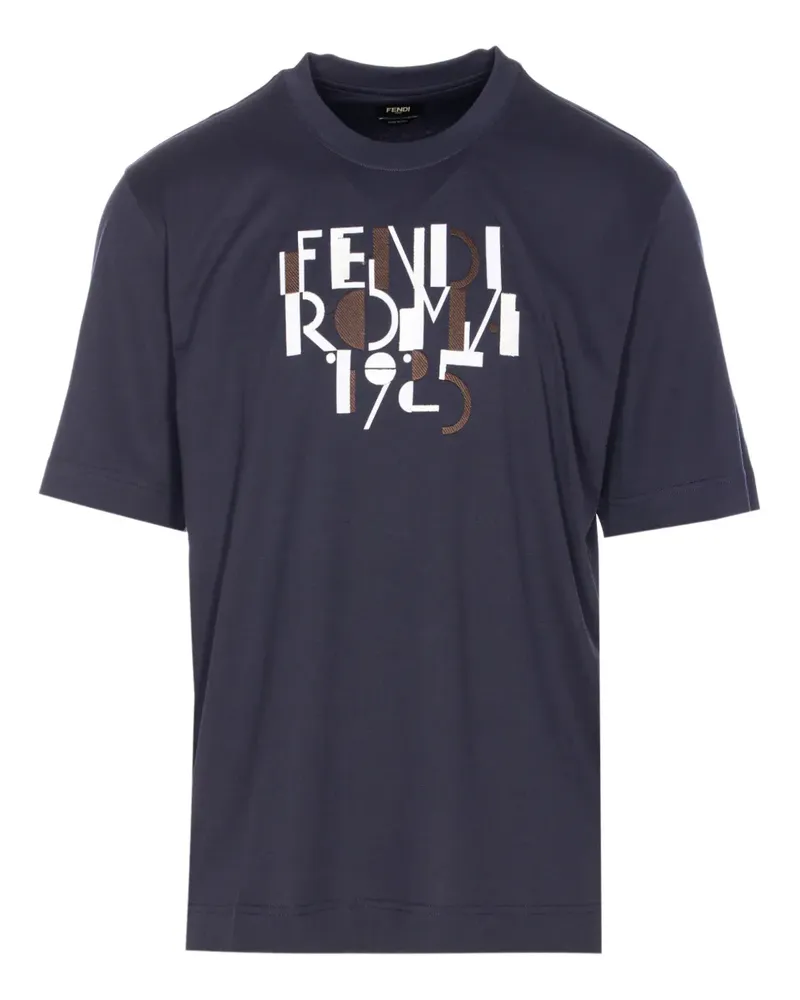 Fendi T-Shirt mit grafischem Print - Blau Blau