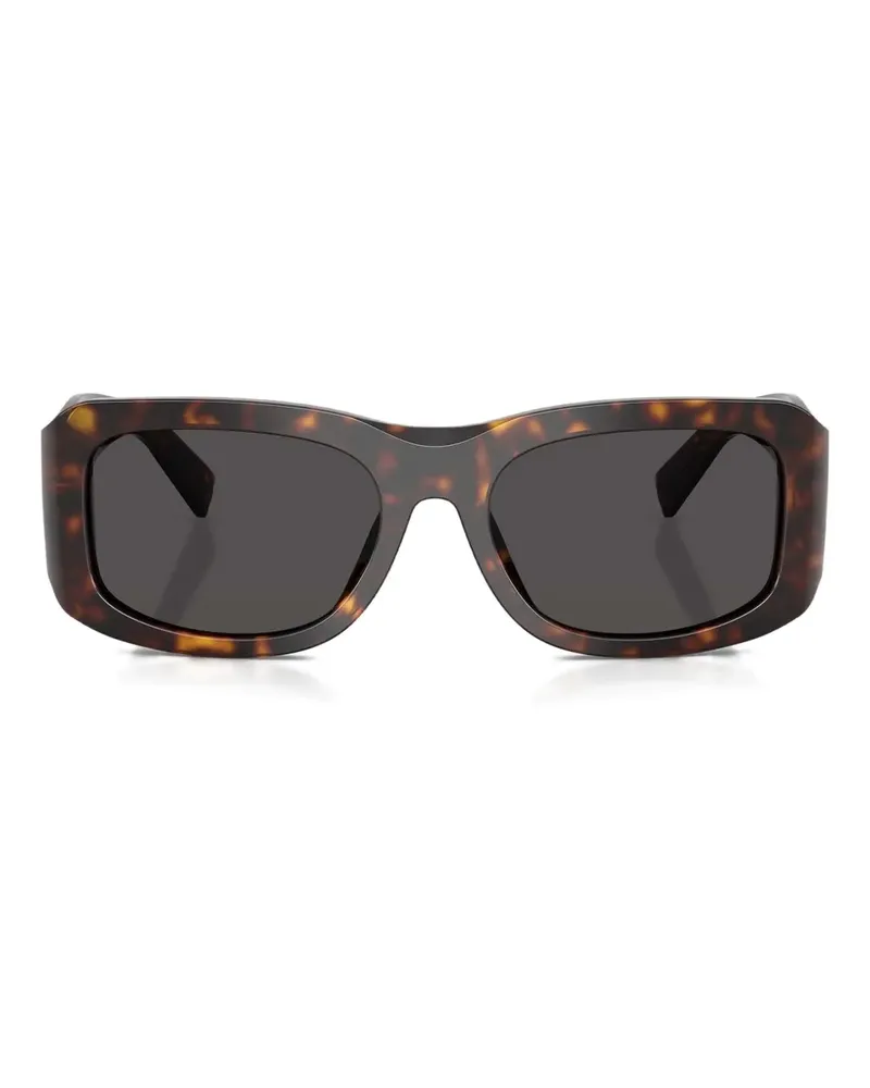Dolce & Gabbana Eckige Sonnenbrille in Schildpattoptik - Braun Braun