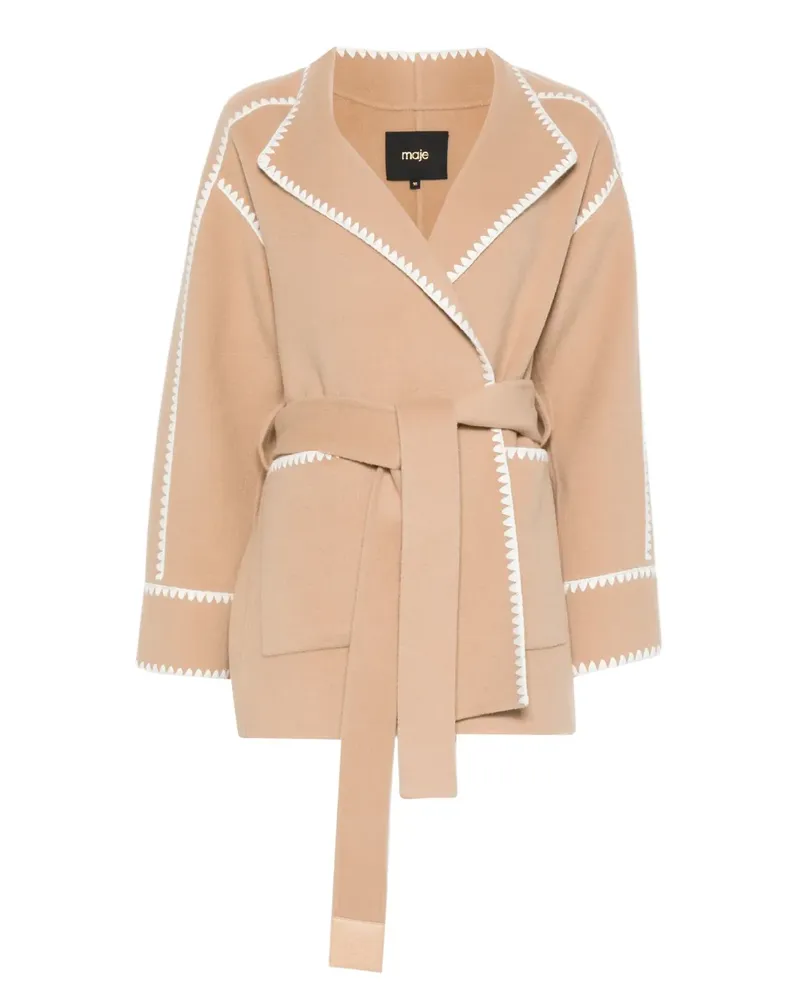 Maje Jacke mit Gürtel - Braun Braun