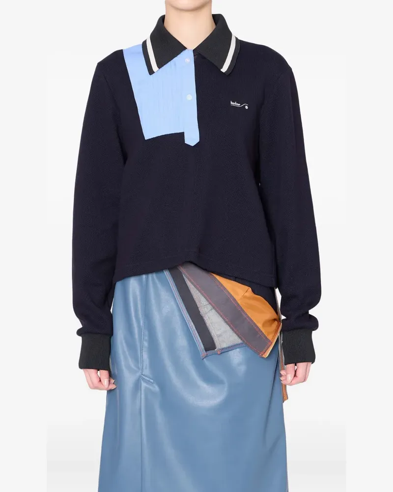 kolor Asymmetrisches Poloshirt - Blau Blau