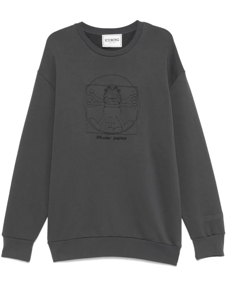 Iceberg Sweatshirt mit Vitruvian Garfield-Stickerei - Grau Grau