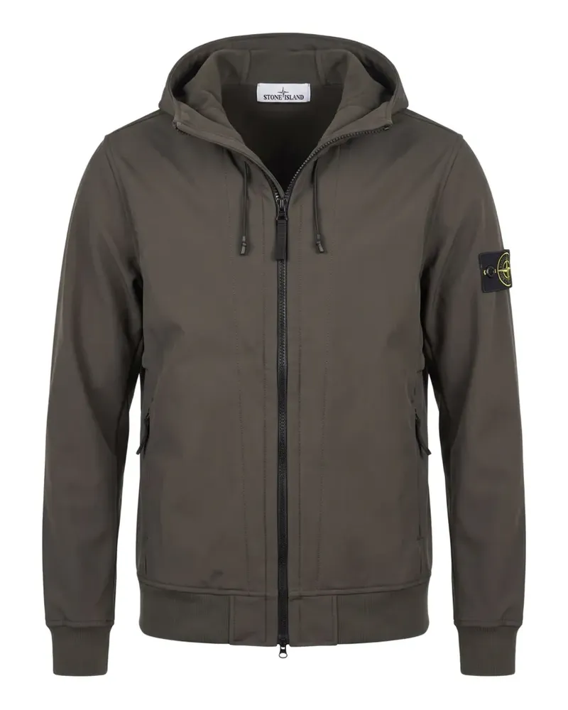 Stone Island Q100004 Softshell-Kapuzenjacke mit R_E.Dye® Technologie - Grau Grau