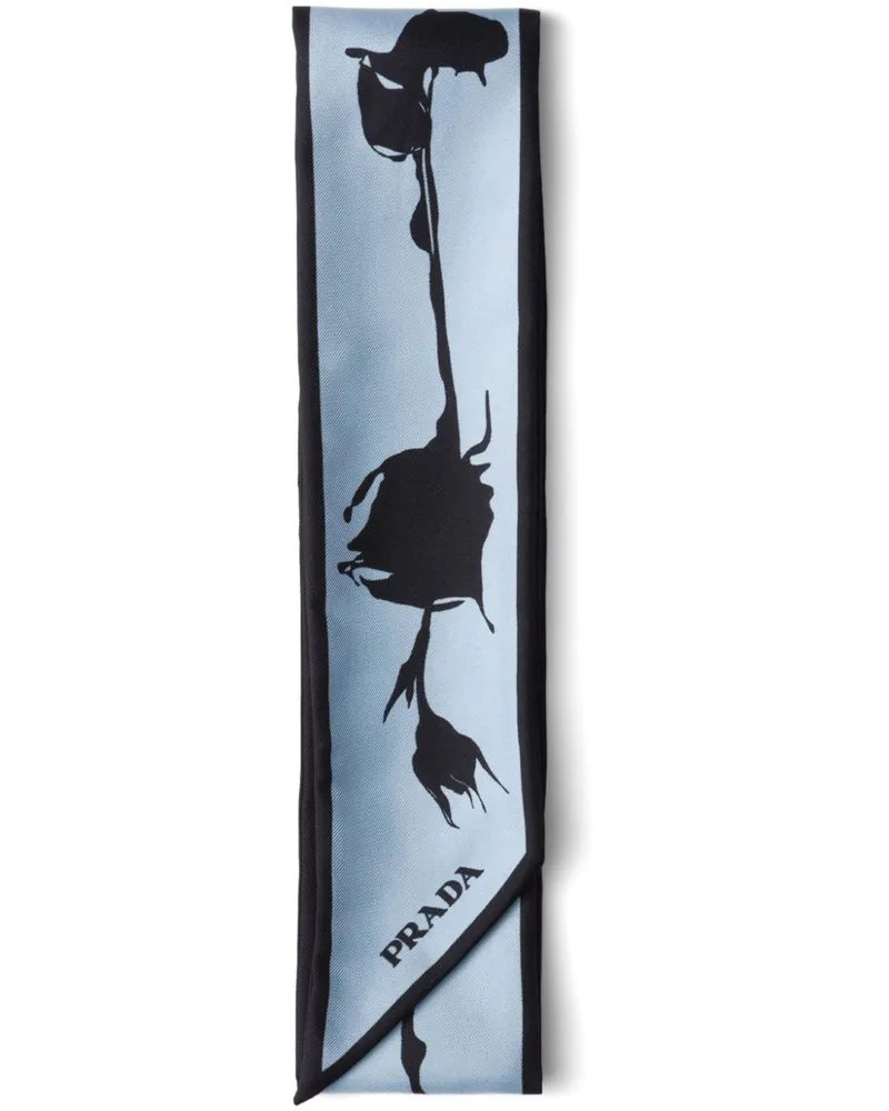 Prada Seidenschal mit Print - Blau Blau