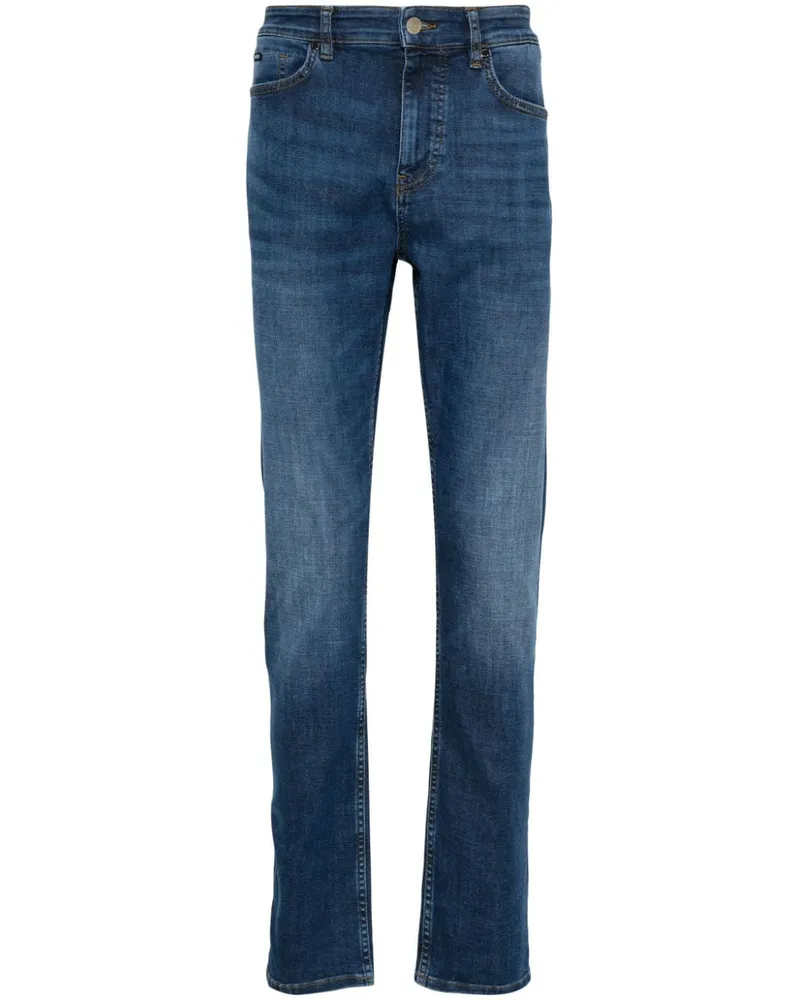 HUGO BOSS Halbhohe Straight-Leg-Jeans - Blau Blau
