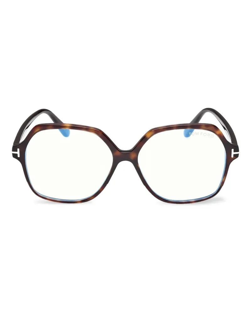 Tom Ford Brille mit achteckigem Gestell - Braun Braun