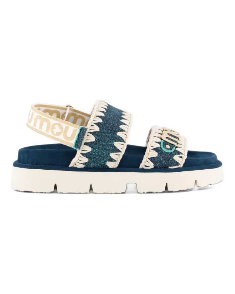 Mou crochet-trim back-strap sandals - Grün Grün