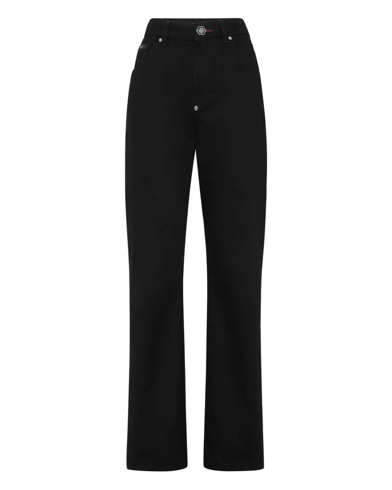 Philipp Plein Jeans mit sechseckigem Schild - Schwarz Schwarz