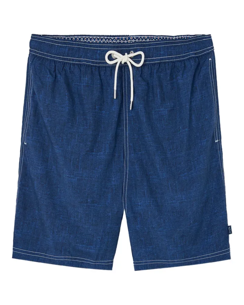 Paul & Shark Badeshorts mit Hai-Anhänger - Blau Blau