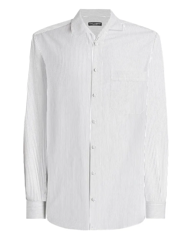 Dolce & Gabbana Gestreiftes Hemd - Weiß Weiß