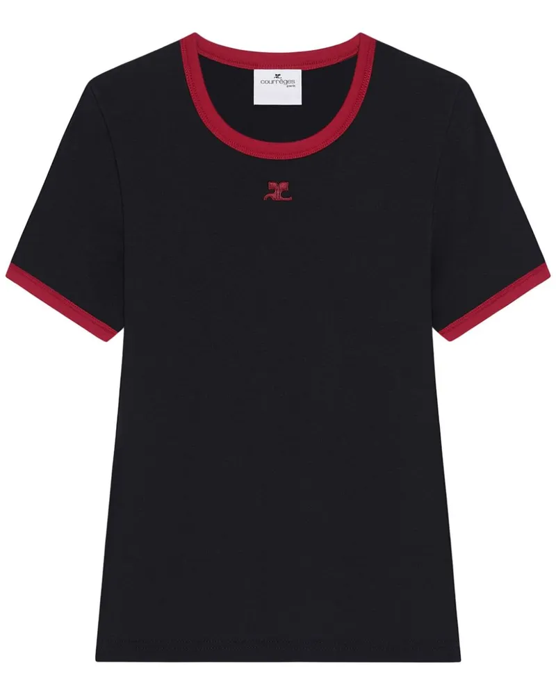 Courrèges Signature T-Shirt - Schwarz Schwarz