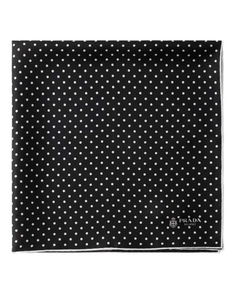 Prada Seidentwill-Schal mit Print 65 - Schwarz Schwarz