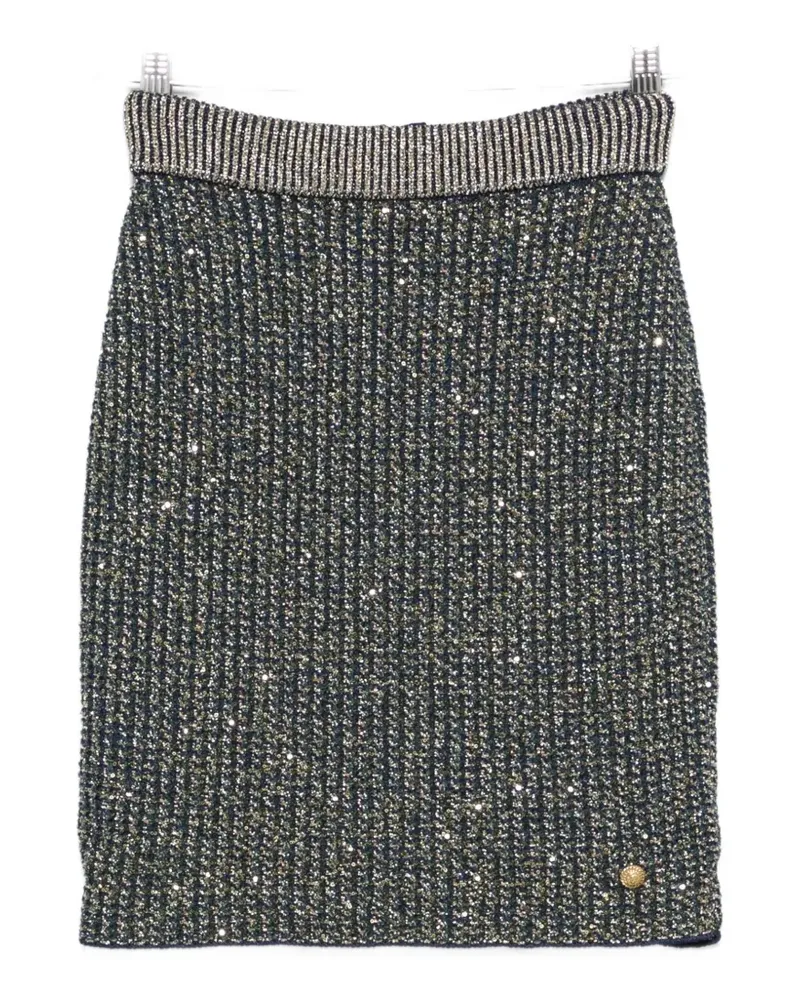 Balmain elastic-waistband mini skirt - Blau Blau