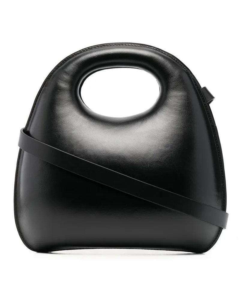 Christophe Lemaire Handtasche mit Glanzoptik Schwarz