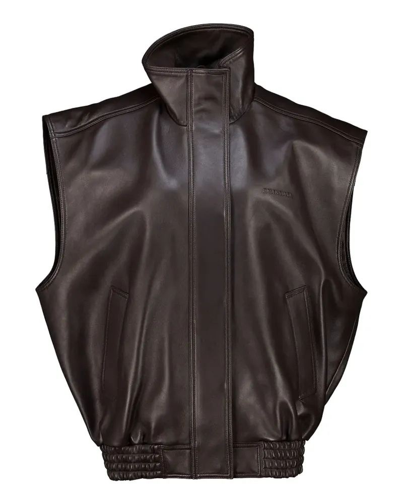 Balenciaga sleeveless blouson in moka - Braun Braun