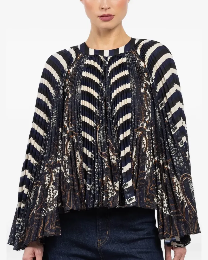 Ulla Johnson striped pleated blouse - Blau Blau