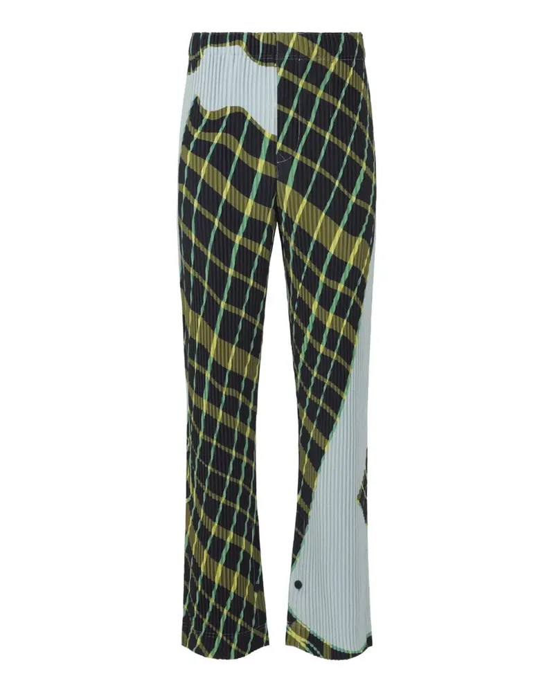 Issey Miyake Windswept Plaid pleated trousers - Blau Blau