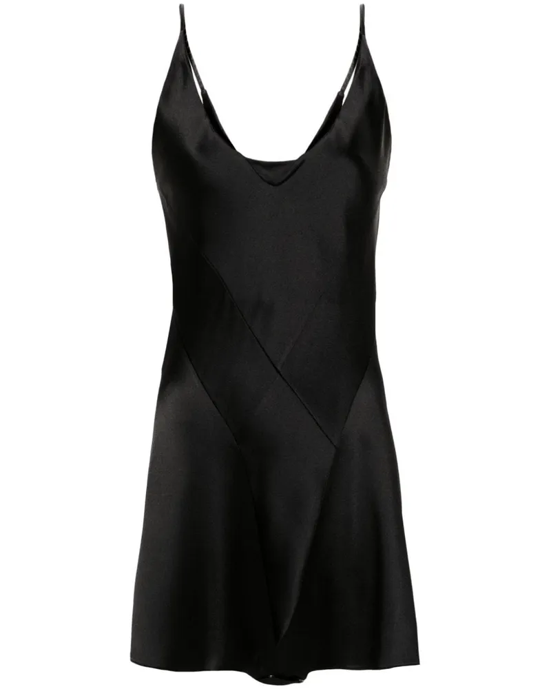Maison Margiela Playsuit mit Ziernähten - Schwarz Schwarz