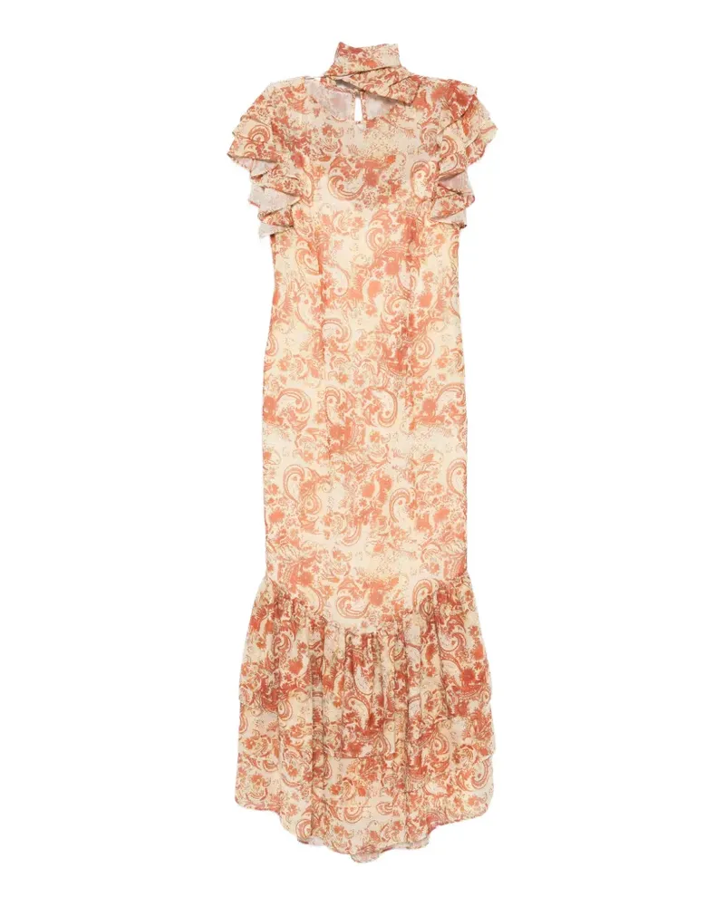 De La Vali Avalon paisley-print ruffled maxi dress - Gelb Gelb