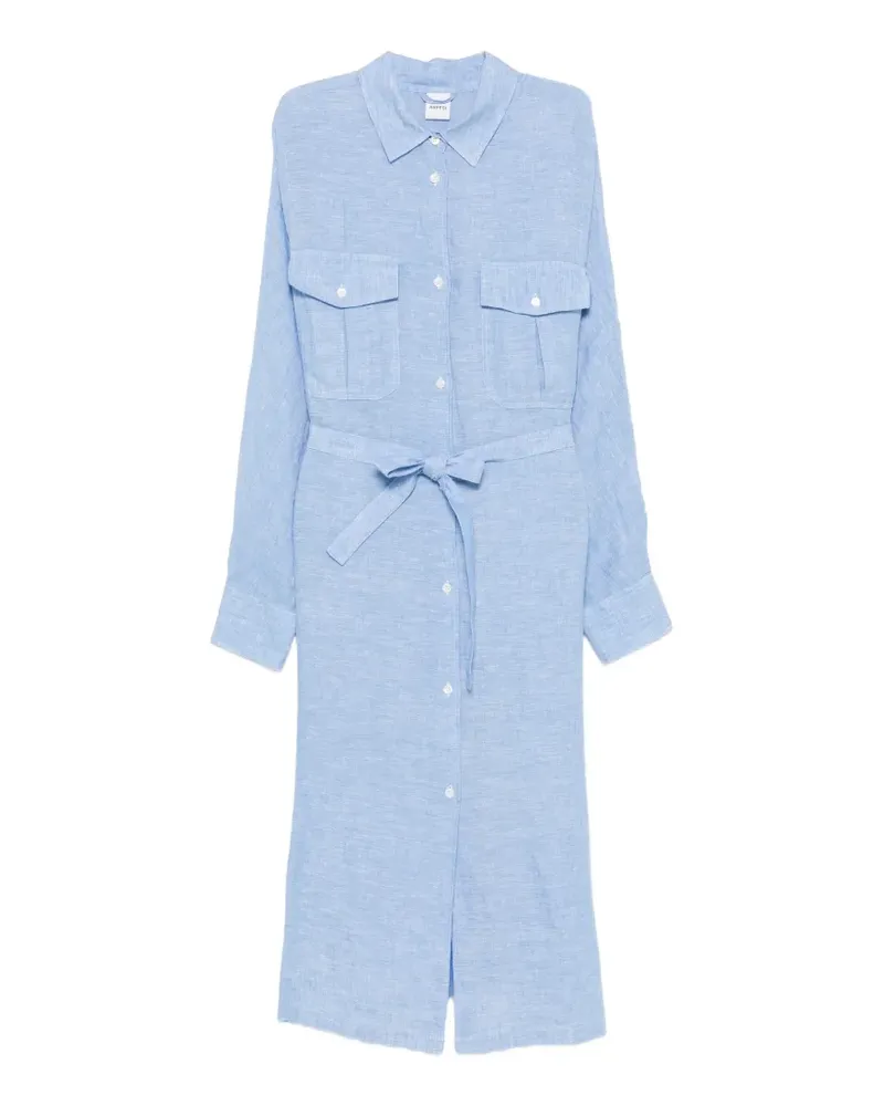 ASPESI belted chest-pockets shirt dress - Blau Blau