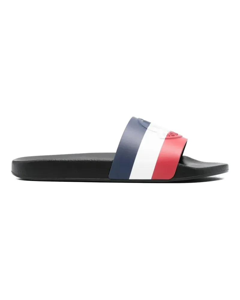 Moncler Basile striped logo-embossed slides - Blau Blau