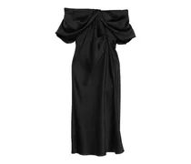 Schulterfreies Midikleid - Schwarz