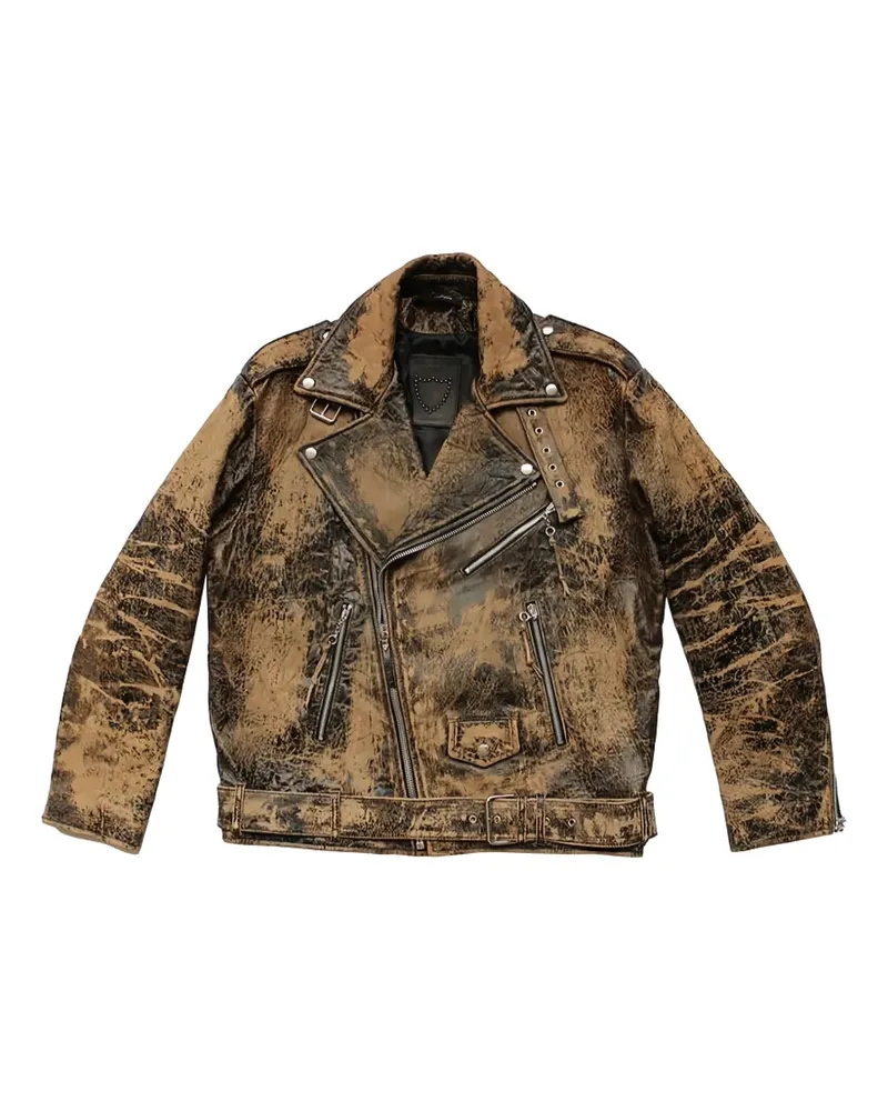 HTC Hollywood Trading Company Wilshire leather jacket - Braun Braun