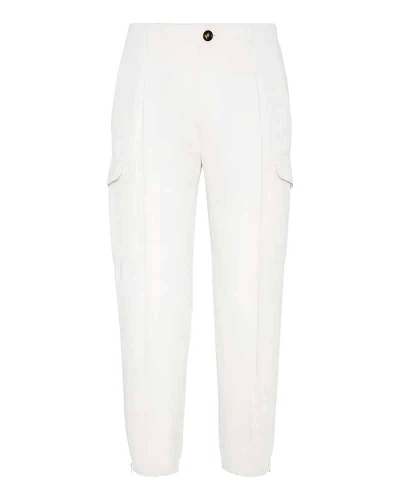 Brunello Cucinelli zip-cuff cargo pants - Weiß Weiß