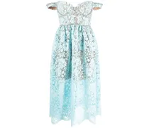 Schulterfreies Kleid - Blau