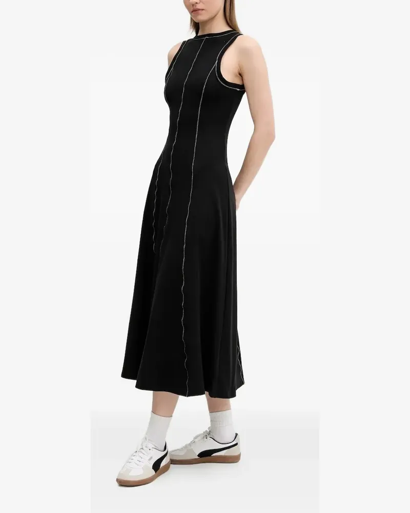 Desigual Midikleid mit Kontrastnähten - Schwarz Schwarz