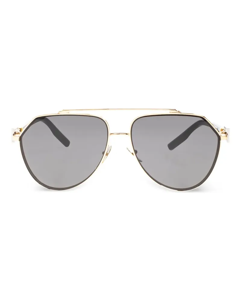 Dolce & Gabbana Sonnenbrille mit Logo-Schild - Gold Gold