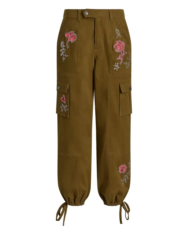 Cinq à Sept Zola Cargohose mit Stickerei - Grün Grün