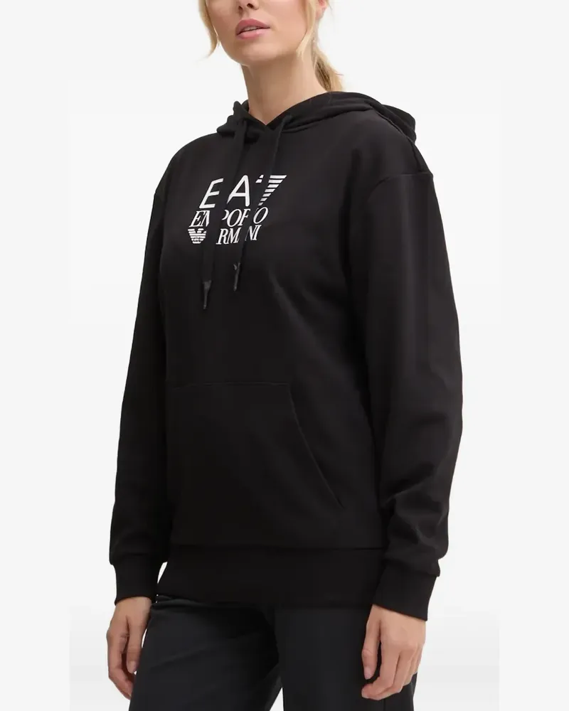 EA7 logo-print hoodie - Schwarz Schwarz