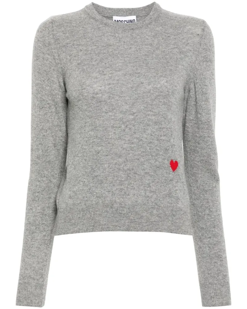 Moschino Pullover mit Herzstickerei - Grau Grau