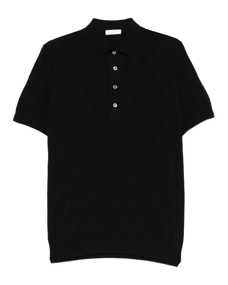 Diktat diamond-knit polo shirt - Schwarz Schwarz