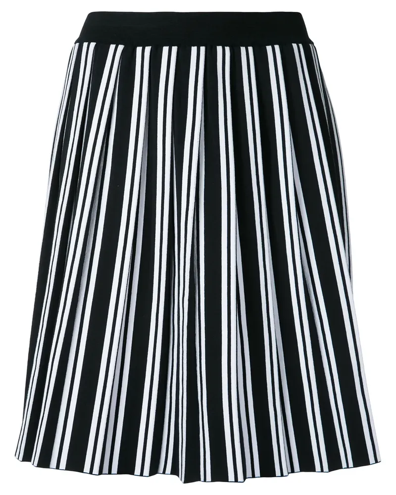 Balenciaga Faltenrock mit Streifen - Schwarz Schwarz