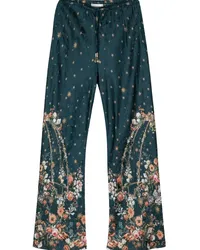 Camilla Hose mit Blumen-Print Grün