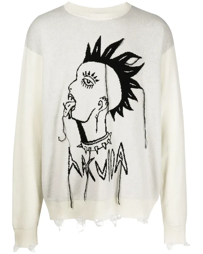 Haculla Pullover im Distressed-Look - Weiß Weiß