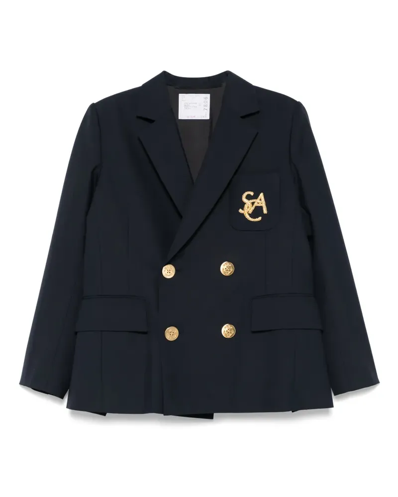Sacai Sakko mit Logo-Stickerei - Blau Blau